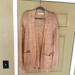 Cute boutique cardigan-blush pink with small colorful dots